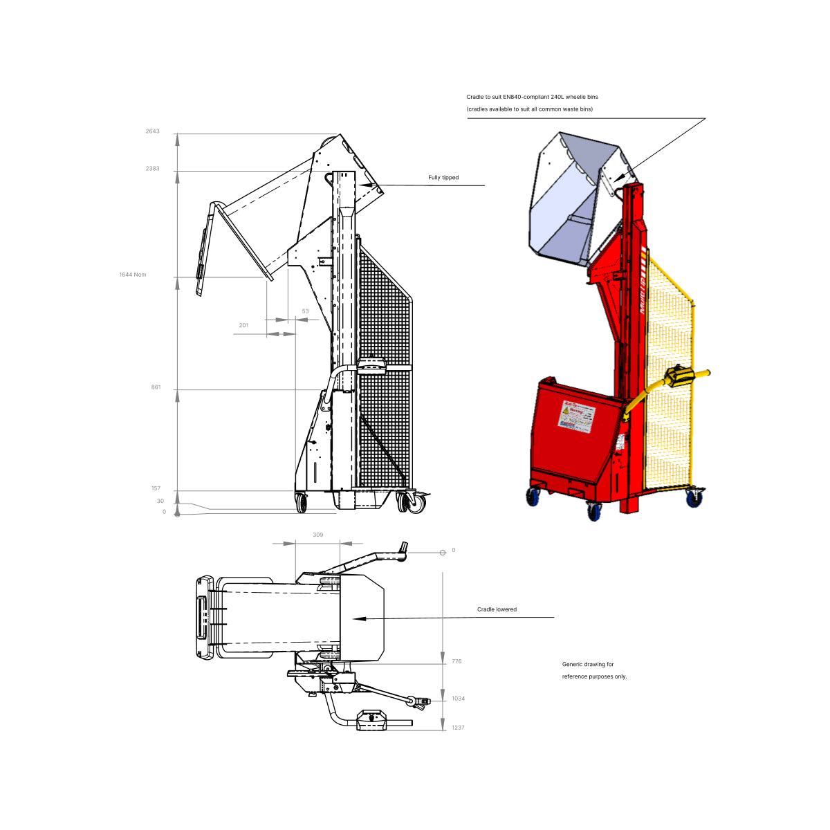 MT1200 Multi-tip Wheelie Bin Tipper