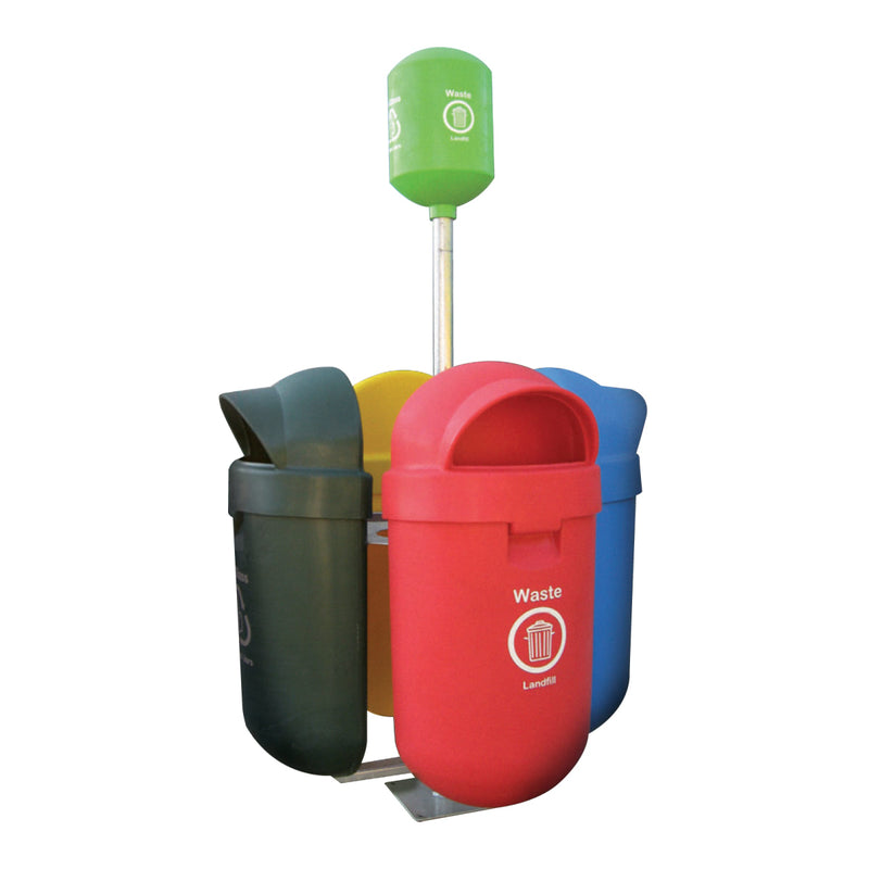 PRS4 Quad Outdoor Litter Bin (With Stand)